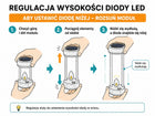 Znicz Solarny LED Fotowoltaiczny Czarny Srebro Krzyż Kwiaty 25cm Nowoczesny na cmentarz, nagrobny lampion, dekoracja