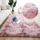 Dywan pluszowy shaggy rabbit różowy 100x150 CM miękki miły gruby futrzany poliester 30 mm do sypialni salonu przy łóżku