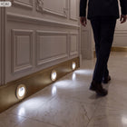 Opawa schodowa Oświetlenie schodowe Lampka LED 230V Okrągła ZŁOTA / MOSIĄDZ do korytarza, wymienne źródło światła, 2 W