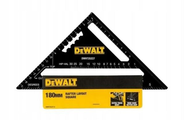 Przymiar dekarski DeWalt 18cm kątownik nastawny aluminiowy do pomiaru i wyznaczania kątów