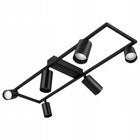 Lampa sufitowa natynkowa ruchoma 6xGU10 oprawa halogenowa LED spot czarna plafon metalowy regulowane reflektory do