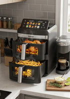 Frytkownica beztłuszczowa dwukomorowa pionowa voksar T11 AIR fryer 12l XXL czarny