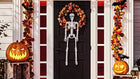 Dekoracja szkieletor szkielet kościotrup dekoracyjny na Halloween 90 cm ruchome kończyny, plastikowa ozdoba stojąca
