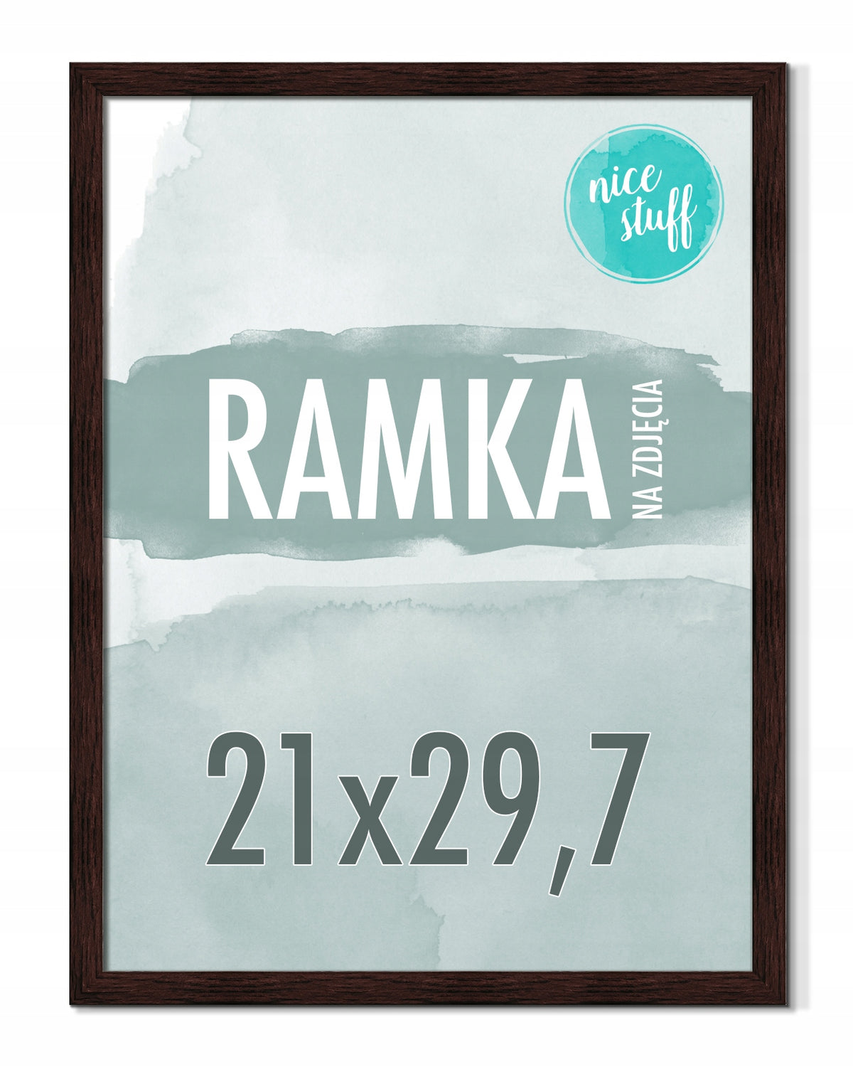 Ramka na zdjęcia 21x30 A4 ramki na zdjęcie 21x29,7 ciemny brąz brązowa drewniana oprawa fotografii pojedynczej