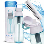 Butelka Filtrująca Bidon z Filtrem Aqualogis Aqua&Go Niebieska 500ml niebieski
