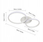 Lampa Sufitowa LED Plafon Żyrandol Okrągły 3000K 42W do Kuchni Sypialni wisząca, 3 punkty światła, biała aluminiowa