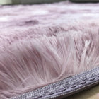 Dywan pluszowy shaggy rabbit różowy 100x150 CM miękki miły gruby futrzany poliester 30 mm do sypialni salonu przy łóżku