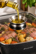 Garnek 6,5 L kwadratowy marmurowy kociołek pokrywa indukcja GAZ kamille brytfanna aluminiowa do duszenia i pieczenia