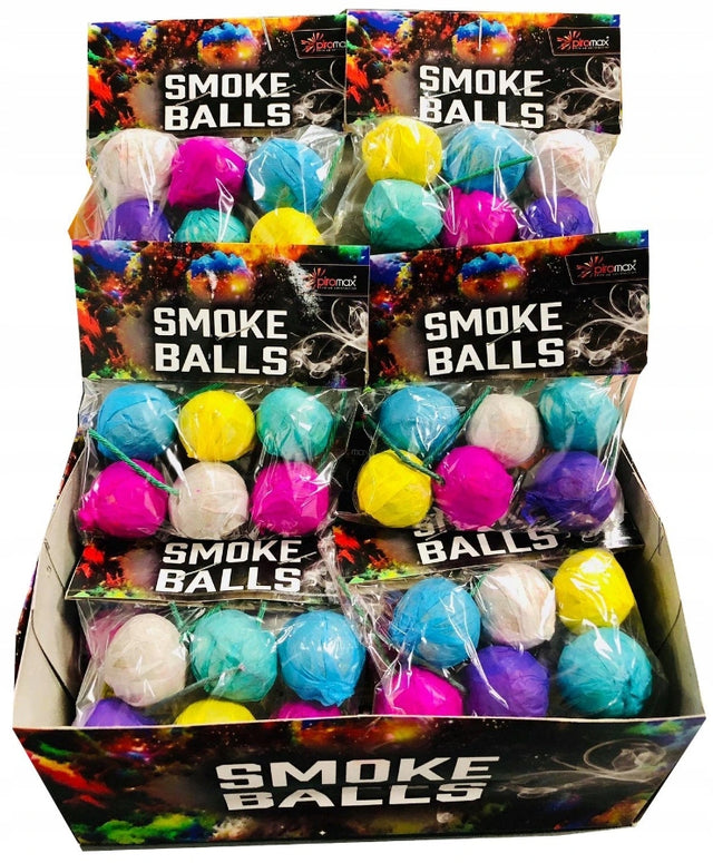 Kolorowe kulki dymne smoke balls megapaka 72 sztuki Piromax PXG108 efekt pirotechniczny do zabawy na zewnątrz
