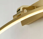 Kinkiet lampa nad okrągłe lustro LED do łazienki złoty szczotkowany miedź oświetlenie ścienne, aluminiowa oprawa