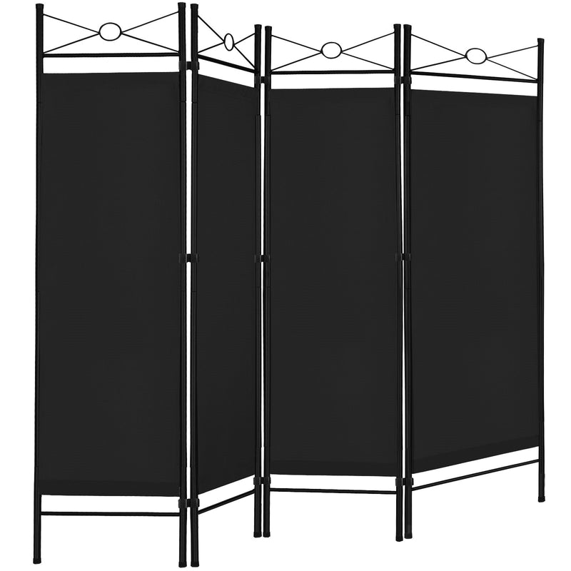 Metalowy czarny parawan ścianka zasłona przegroda do pokoju, 163 x 180 cm