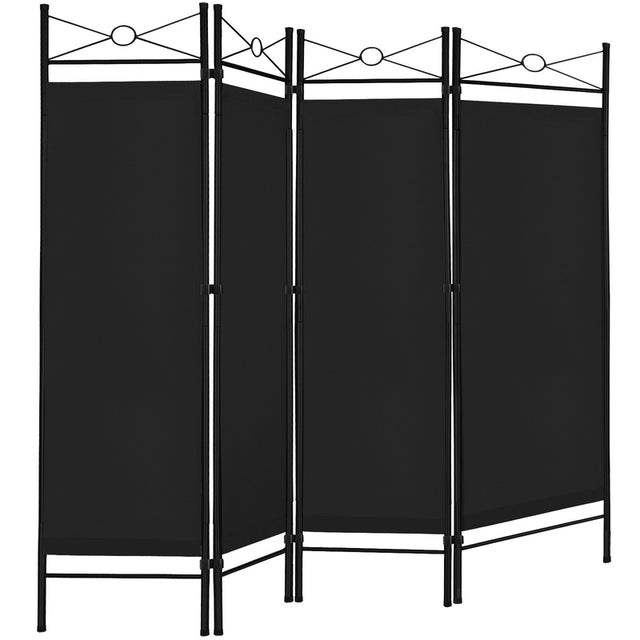 Metalowy czarny parawan ścianka zasłona przegroda do pokoju, 163 x 180 cm
