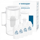 Dzbanek filtrujący szklany Wessper 3l Biały + 5x Filtr aquaclassic