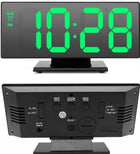 Zegar cyfrowy lustro LED termometr data budzik KOL elektroniczny wyświetlacz temperatury kalendarz alarm USB biały