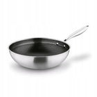 Patelnia WOK Indukcja pokrywka duży stal Starke Pro Linesta Steel 30x9cm tradycyjna 90 mm 30 cm /Wzór