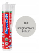 Silikon mapei mapesil AC 310ml księżycowy biały 103 uszczelniacz do łazienki, wodoodporny, grzybobójczy, do wnętrz i na