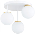Lampa Wisząca Sufitowa Żyrandol Biała Szklane Kule LED E27 oświetlenie do salonu jadalni, 3-punktowe, max 60 w na źródło