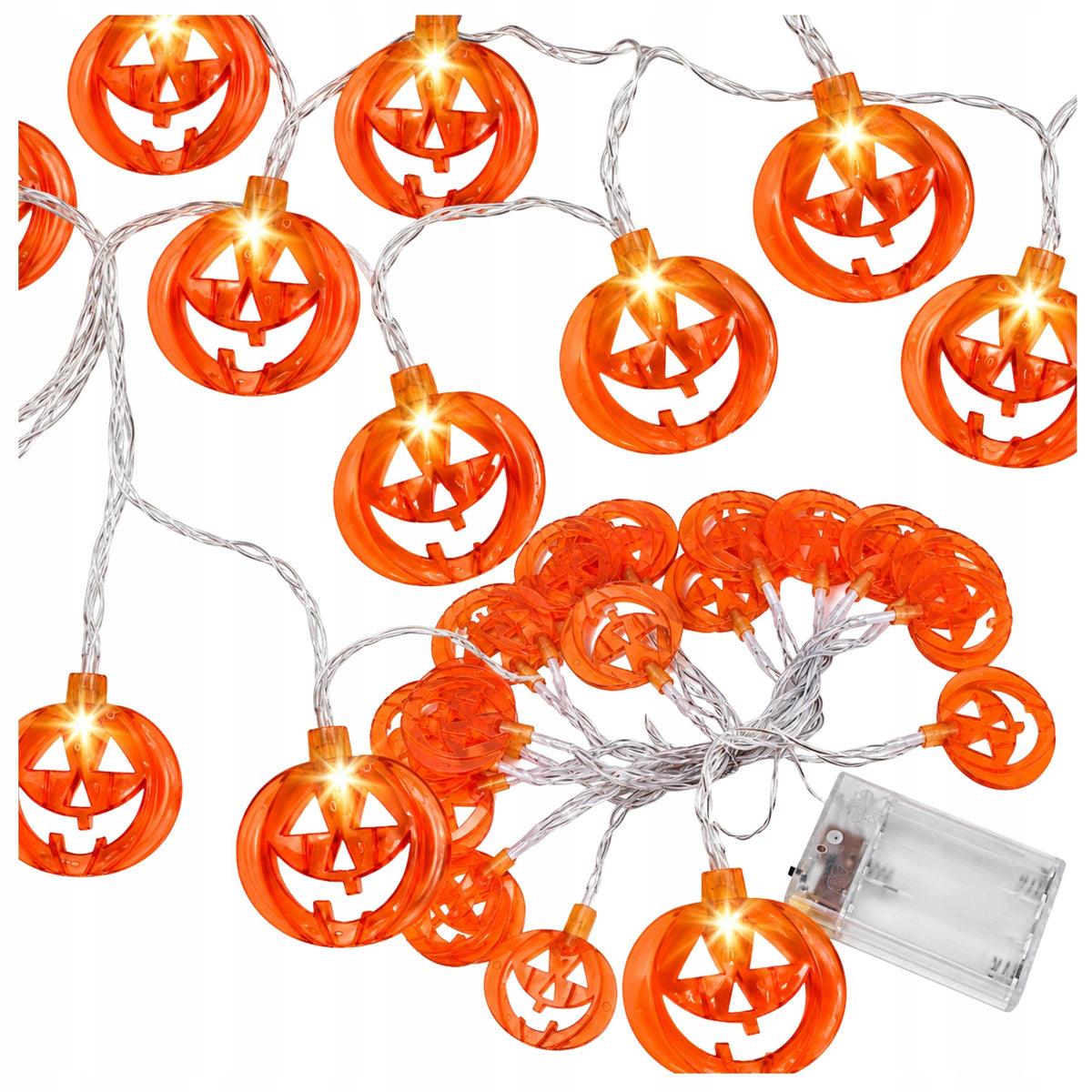 LAMPKI DYNIE ŚWIECĄCE 3M ŚWIATEŁKA HALLOWEEN DEKORACJA DUŻE OZDOBY 20 LED girlanda świetlna, łańcuch ozdobny na imprezę