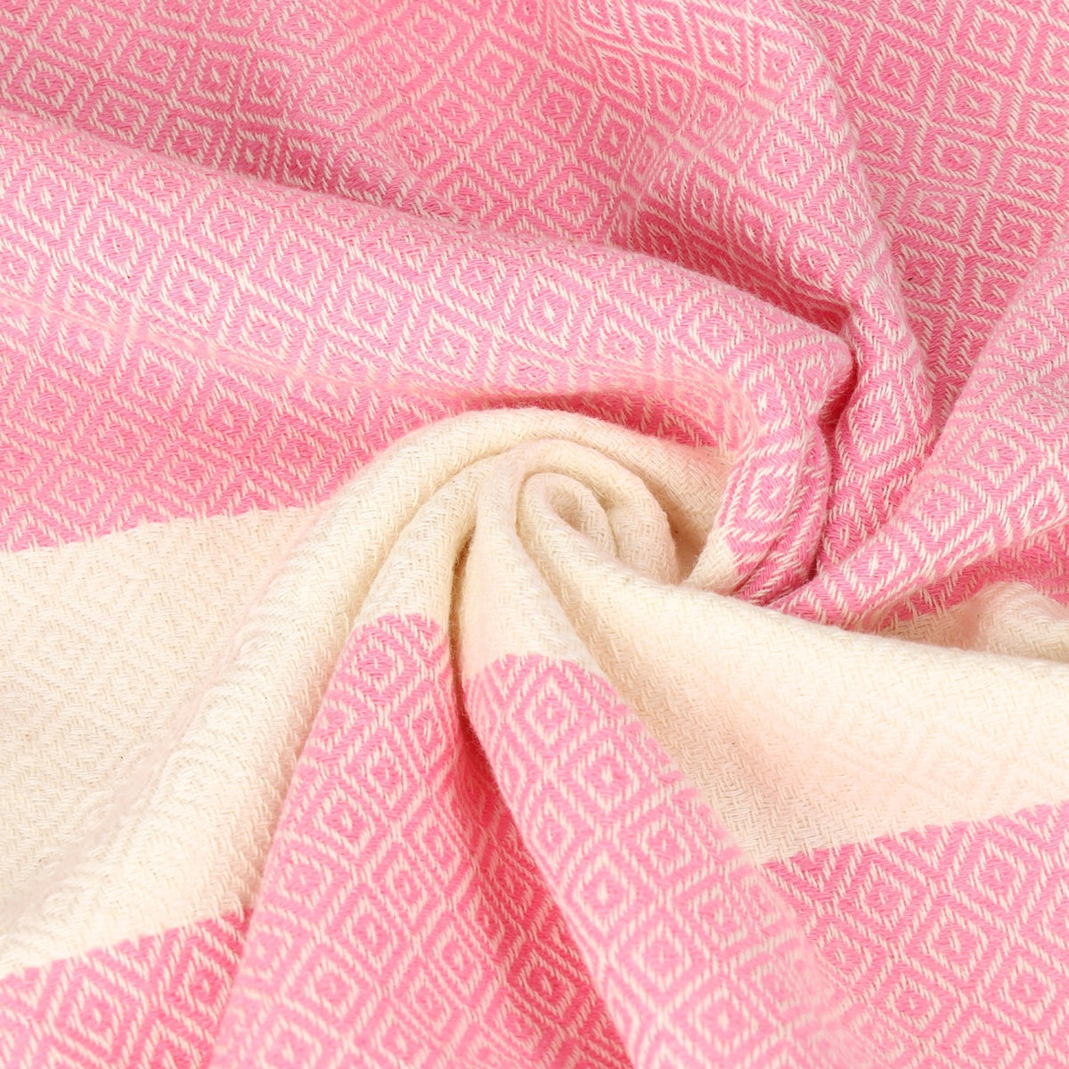 Plażowy Ręcznik Bawełniany typu Fouta Hamam 100x200 Pareo Różowy Duży szybkoschnący do sauny