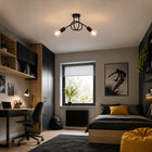 Sufitowa lampa wisząca plafon żyrandol czarny loft edison 2xE27 oprawa metalowa do salonu kuchni jadalni korytarza i