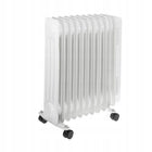 Grzejnik Olejowy Elektryczny Biały 11 Żeberek Termostat Kółka kaloryfer do domu, 2500 w, 230 V, mobilny ogrzewacz
