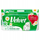 Velvet papier toaletowy Rumianek i Aloes 4x8 rolek zestaw celulozowy 3-warstwowy 150 listków biały do łazienki