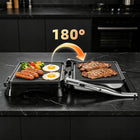 Grill elektryczny kontaktowy Panini 2000W 180° regulacja temperatury nominalna srebrny/szary