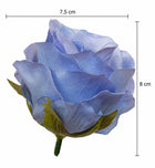 Róża vivaldi główka niebieska 12 sztuk 8cm sztuczne kwiaty do stroików dekoracje florystyczne, element kompozycji