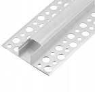Profil LED aluminiowy wpuszczany do płytek płyt GK gipsowych 2m klosz listwa do taśmy świetlnej, montaż podtynkowy