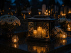 Duży szklany Znicz na grób serce dla rodziców kapliczka nagrobna Witraż 27c lampion cmentarny, dekoracja pamięci
