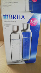 Zestaw dwóch butelek szklanych do wody do saturatora brita sodaTRIO 1l x2 zapasowe pojemniki na napoje gazowane