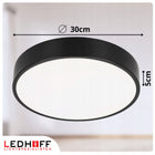 Plafon LED lampa sufitowa mała 30cm okrągła czarna panel do pokoju jasny oprawa oświetleniowa z wbudowanym źródłem