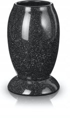 Wazon ceramiczny cmentarny nagrobny ciężki czarny na grób, do kwiatów, na pomnik, wysokość 22 cm