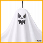 ZESTAW 3X DUCH WISZĄCY BIAŁY DEKORACJA NA HALLOWEEN OZDOBA DUSZEK STRASZNA straszydło do zawieszenia 65 cm, impreza
