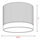 Oprawa Halogenowa GX53 Lampa Sufitowa TUBA LED Natynkowa Ryflowana czarny plafon punktowy okrągły do wnętrz