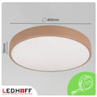 Lampa sufitowa Plafon LED 40cm Okrągła 40W do pokoju Kaszmir BEŻ naturalna oprawa z wbudowanym źródłem, neutralna barwa