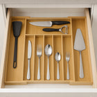 Wkład do szuflady 55 CM rozsuwany na sztućce duży bambusowy drewno wellhaus organizer kuchenny, widelce, noże, łyżki, 8