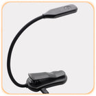 LAMPKA DO CZYTANIA KSIĄŻEK Z KLIPSEM NOCNA 8 LED USB BEZPRZEWODOWA AKU oświetlenie biurkowe, nauka, praca, czarna