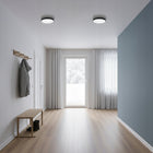 Plafon LED lampa sufitowa panel 18W 4000K czujnik ruchu natynkowy okrągła oprawa oświetleniowa czarna, neutralna biel