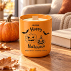 Świeca sojowa zapachowa Halloween Dynia Pumpkin Spice 175 g drewniany knot świeczka aromatyczna do domu, dekoracja