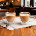 6x SZKLANKI TERMICZNE DO KAWY LATTE DRINKÓW 250ml Z UCHEM ATESTOWANE do herbaty i espresso, podwójna ścianka
