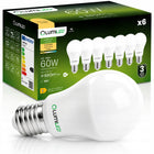 6x Żarówka LED E27 8W = 60W 880lm 3000K ciepła biała premium EMC2 NIE mruga klasyczny kształt, do lamp i kinkietów