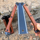 PIŁA RĘCZNA SKŁADANA DO DREWNA PIŁKA JAPOŃSKA OGRODOWA SURVIVAL BUSHCRAFT ostrze 14 cm, cięcie gałęzi, biwak
