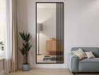 Lustro w Czarnej Aluminiowej Ramie Loft 6A 180X80 Lamele Bezkurzowe 800 mm 1800 mm