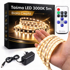 Zestaw Taśma LED 3000K biała ciepła 5m - taśma+ zasilacz+ pilot+ sterownik oświetlenie dekoracyjne do wnętrz 12V 24W