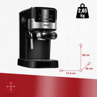 Ekspres do kawy ciśnieniowy kolbowy MPM MKW-13M mielona, espresso, americano, czarna, 15 bar, zbiornik 1,2 l, 1100 w