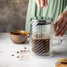 Srebrny Zaparzacz do kawy herbaty szklany 1 Lit French Press klausberg 7764 tłokowy dzbanek 1000 ml, 8 filiżanek, można
