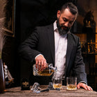 ZESTAW WHISKY DLA MĘŻCZYZN SZKLANKI KARAFKA WHISKY KAMIENIE ETUI PREZENT do bourbonu i degustacji, pojemność 300 ml