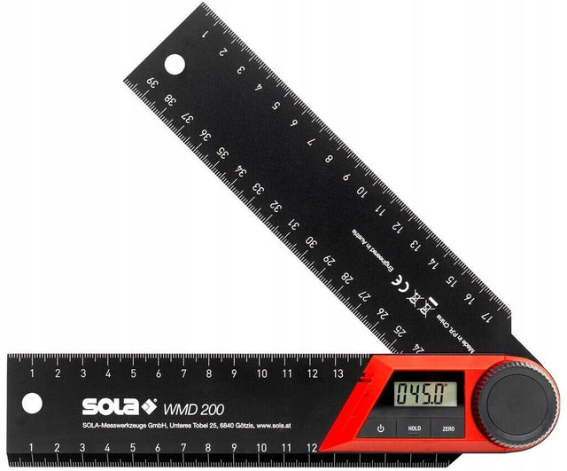 Sola 56052301 kątomierz cyfrowy 200mm WMD200 miernik kąta, elektroniczny pomiar kątów, aluminiowy