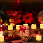 Świeczki LED Tealight Bezpłomieniowe na Baterie Zestaw 24 szt Ciepłe wkłady do lampionu i stroika, dekoracja stołu